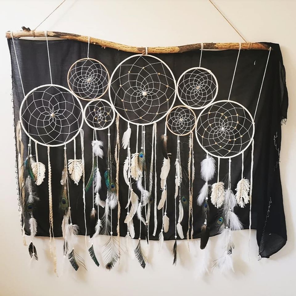 tête de lit attrape-rêves dreamcatchers, décoration intérieur murale sur mesure personnalisée