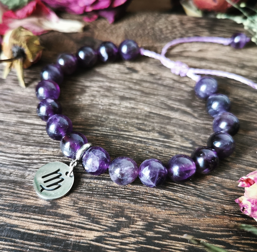 bijoux astrologie, bracelet pierres gemmes, signe du zodiaque, bijoux astro, astrologique, fait main, macramé, france, artisanat