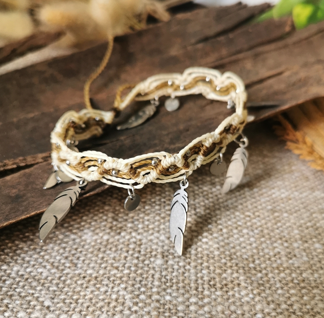 bracelet de cheville bras artisanal fait main en france, bijoux créateur créatrice, créations bohèmes
