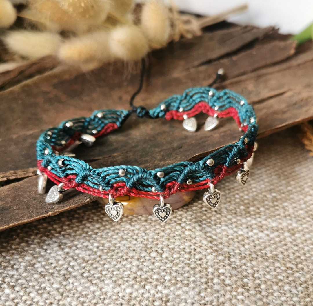 bracelet de cheville bras artisanal fait main en france, bijoux créateur créatrice, créations bohèmes